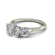 Bague de fiançailles 0.90 carat or blanc diamant naturel rond Maria